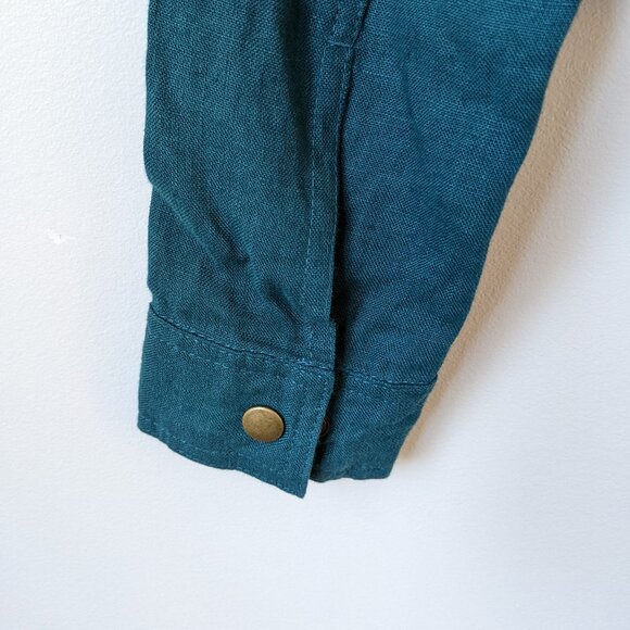 Not Perfect Linen Calico Jacket in Emerald Green, size XS/S. NEW - Picture 5 of 10